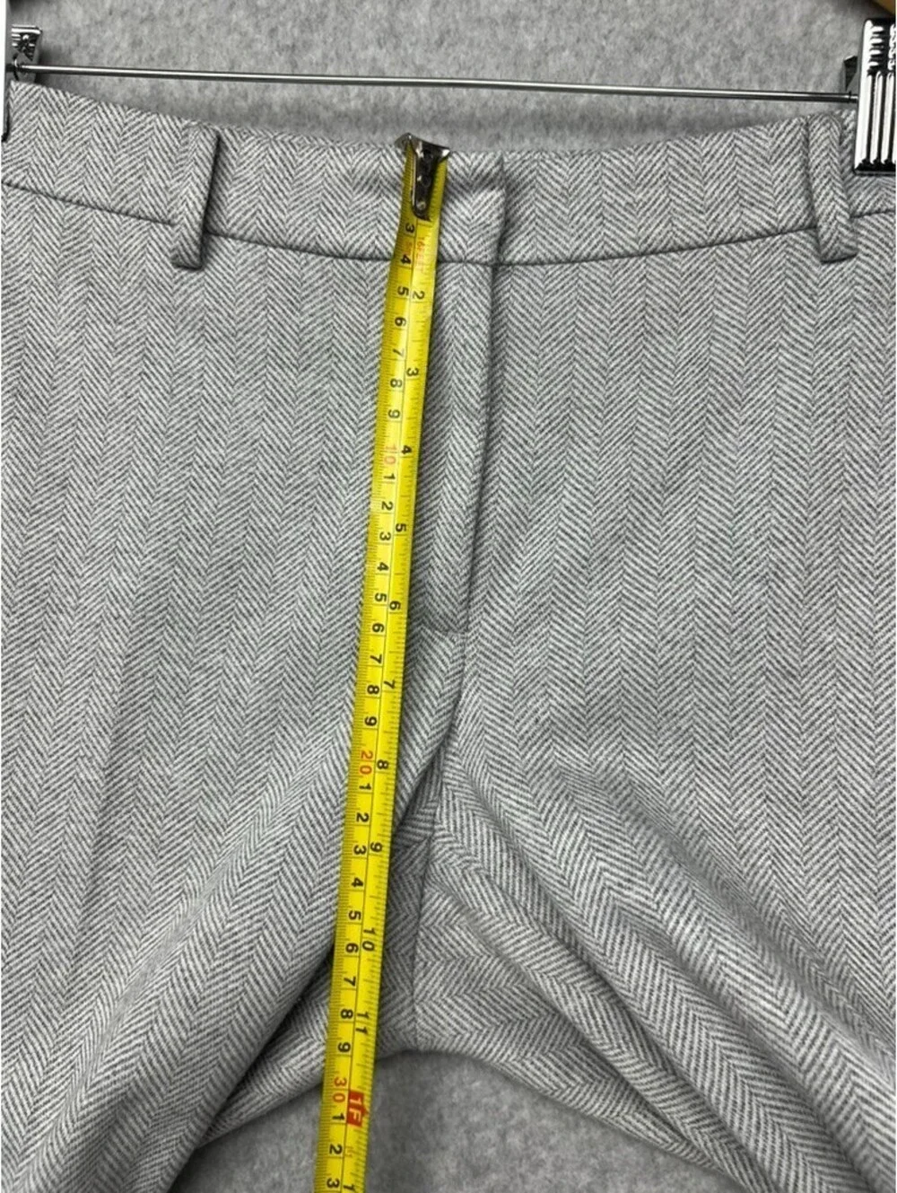 Ann Taylor Herringbone Ankle Pants Women Petite 6P Gray Office City Work Casual*
